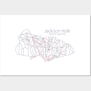 Jackson Hole Trail Map Posters and Art